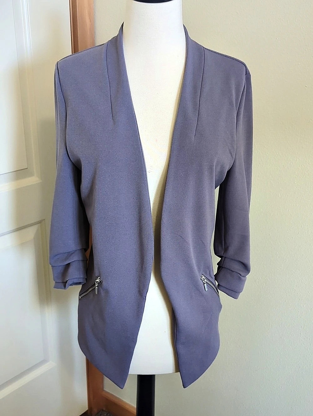 Maurices Open Front Blazer in Purple Size Small